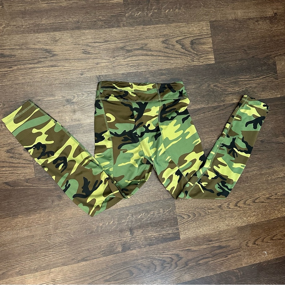 Rothco Camo Leggings - Green & Brown Size Small - Picture 2 of 4